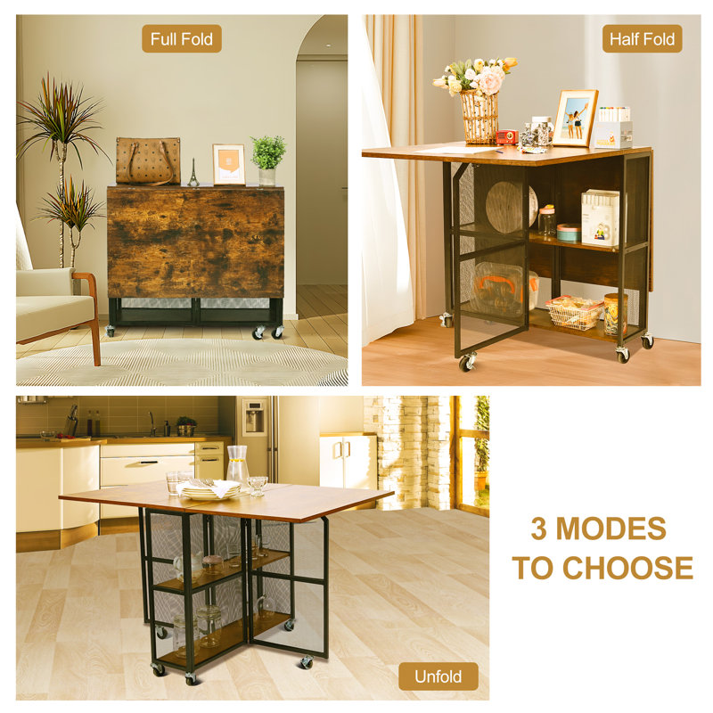 Looife 47.24'' Folding Table, Collapsible Transformer Dinner